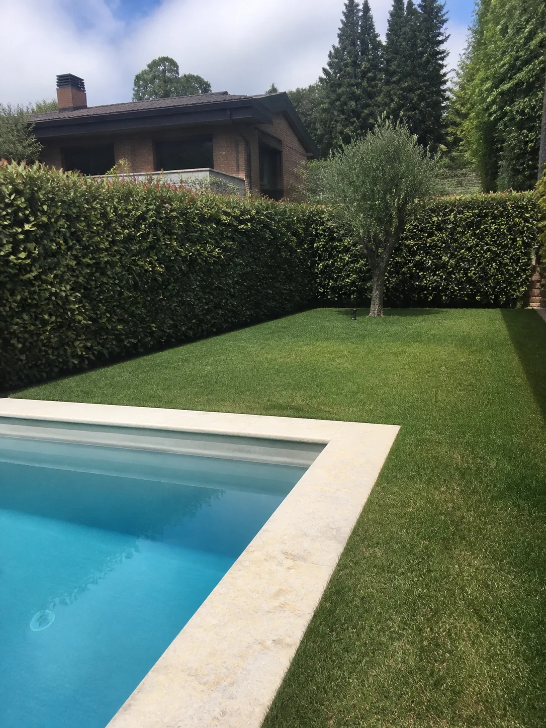 Jardín mediterráneo con piscina y zona verde para paisajismo Barcelona